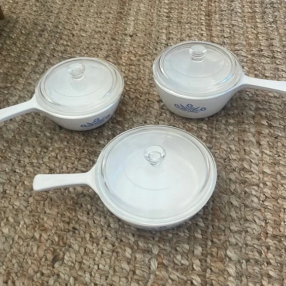 CORNINGWEAR VINTAGE COOKWARE DISH AND LID BUNDLE